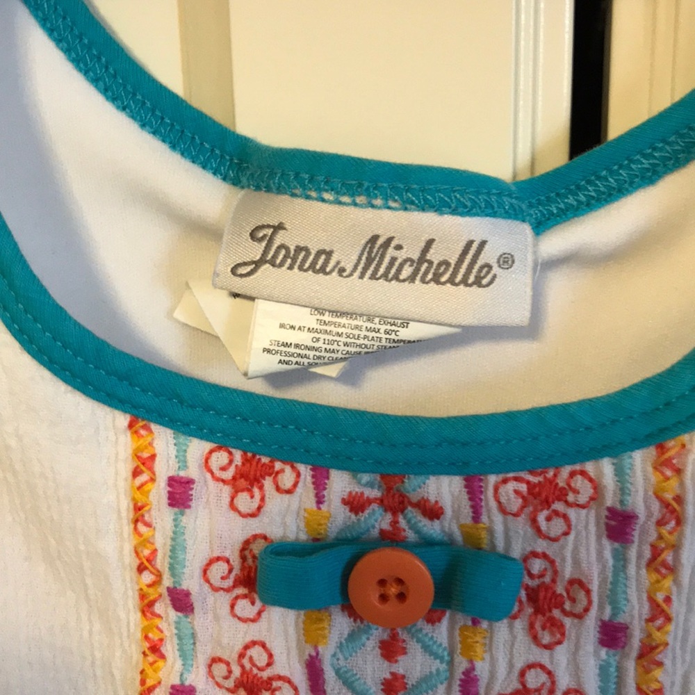 Jona Michelle embroidered multi colored dress 5t - Picture 3 of 4